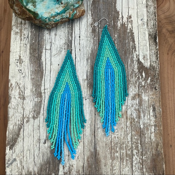 Free People Turquoise Beaded Earrings - Picture 3 of 3